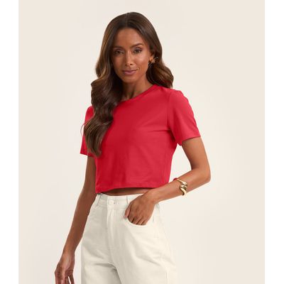 Blusa Básica Feminina Cotton Leve Rovitex Vermelho G / Vermelho