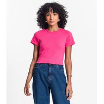 Blusa Cropped Ribana Básica Rovitex Rosa