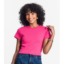 Blusa Cropped Ribana Básica Rovitex Rosa