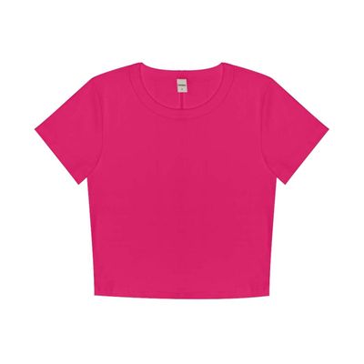 Blusa Cropped Ribana Básica Rovitex Rosa GG / Rosa