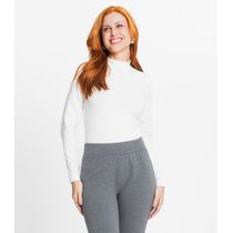 Blusa Feminina Cotton Gola Alta Básica Rovitex Bege