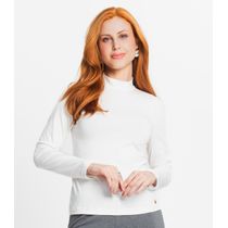 Blusa Feminina Cotton Gola Alta Básica Rovitex Bege