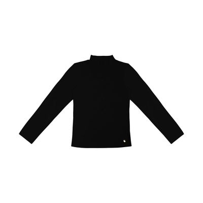 Blusa Feminina Cotton Gola Alta Básica Rovitex Preto P / Preto