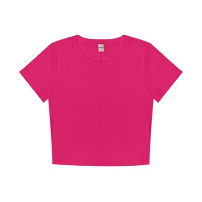 Blusa Cropped Ribana Básica Rovitex Rosa M / Rosa