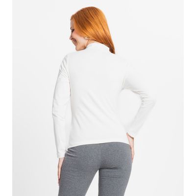 Blusa Feminina Cotton Gola Alta Básica Rovitex Bege P / Bege