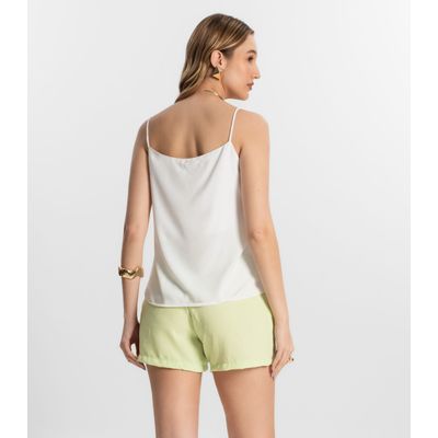 Blusa De Alça Tecido Crepe Marrocos Endless Branco GG / Branco