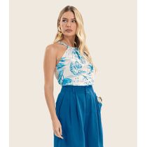 Blusa de Alça Feminina em Meia Malha Endless Azul