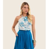 Blusa de Alça Feminina em Meia Malha Endless Azul