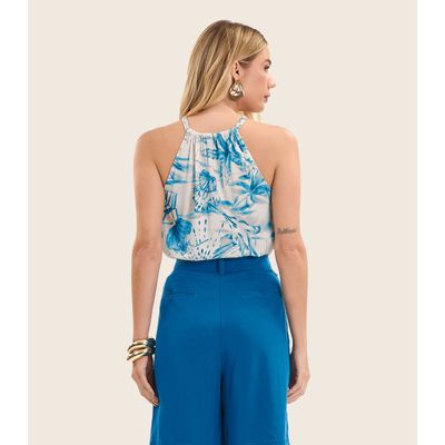 Blusa de Alça Feminina em Meia Malha Endless Azul GG / Azul