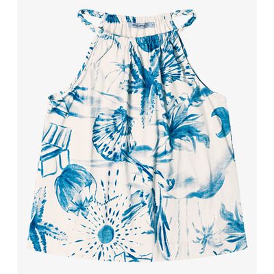 Blusa de Alça Feminina em Meia Malha Endless Azul GG / Azul