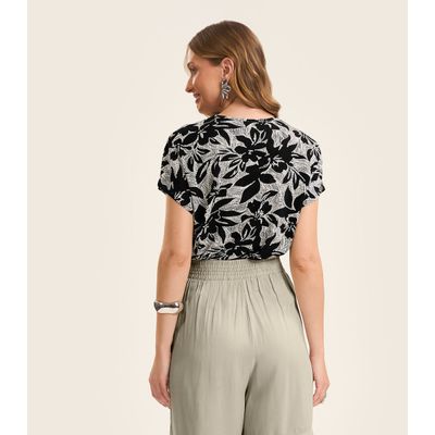 Blusa Feminina em Viscotorcion Rovitex Preto G / Preto
