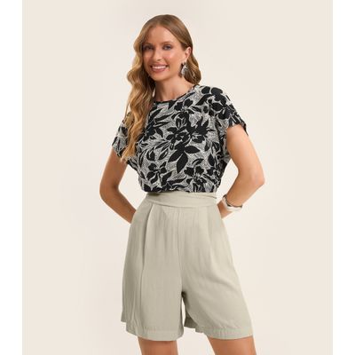 Blusa Feminina em Viscotorcion Rovitex Preto GG / Preto