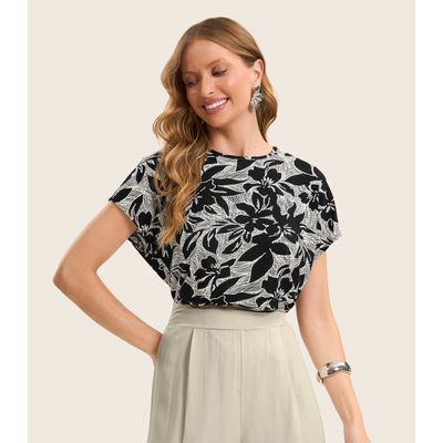 Blusa Feminina em Viscotorcion Rovitex Preto GG / Preto