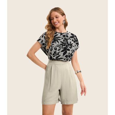 Blusa Feminina em Viscotorcion Rovitex Preto P / Preto