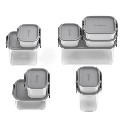Potes Herméticos de Plástico Electrolux Cinza 14 Unidades Empilháveis Modulares
