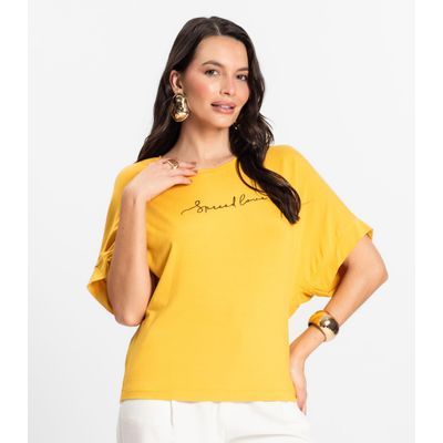 Blusa Feminina em Viscotorcion Rovitex Amarelo GG / Amarelo