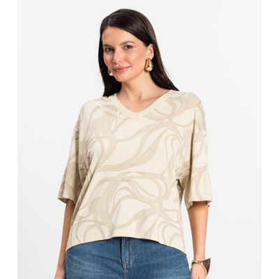 Blusa Feminina em Viscotorcion Rovitex Bege GG / Bege
