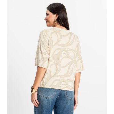Blusa Feminina em Viscotorcion Rovitex Bege P / Bege