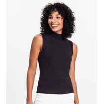 Blusa em Ribana Canelada Rovitex Preto