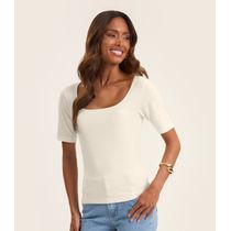 Blusa em Ribana Canelada Rovitex Bege