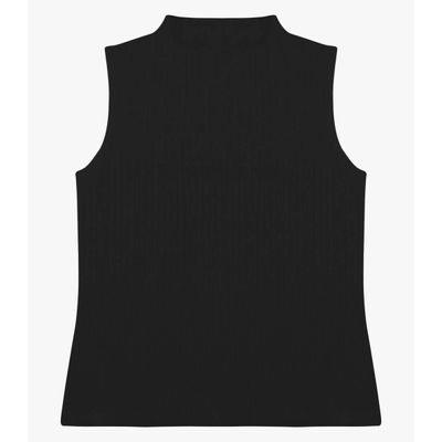 Blusa em Ribana Canelada Rovitex Preto GG / Preto