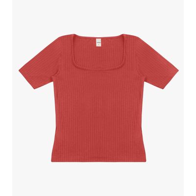 Blusa em Ribana Canelada Rovitex Marrom GG / Marrom