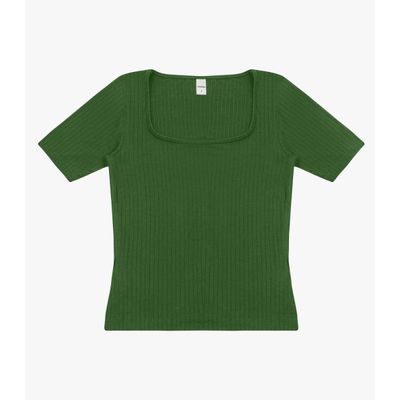 Blusa em Ribana Canelada Rovitex Verde GG / Verde