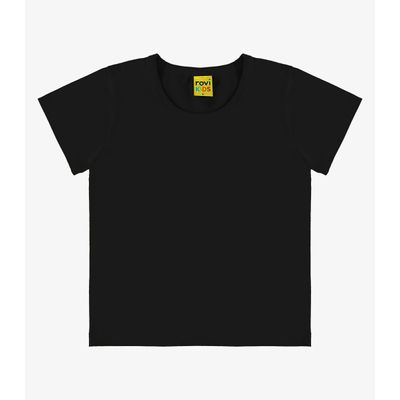 Blusa Básica Infantil Cotton Leve Rovi Kids Preto 12 / Preto