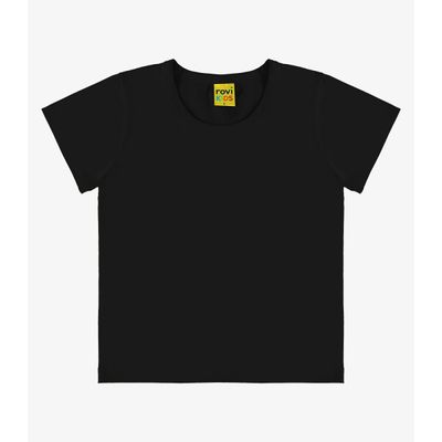 Blusa Básica Infantil Cotton Leve Rovi Kids Preto 14 / Preto