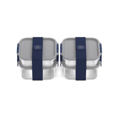 Kit Marmiteira Lunch Box Electrolux Plástico Azul Resistente a Temperatura 2 Unidades