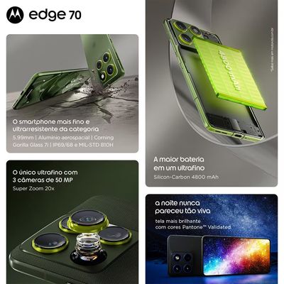 Smartphone Edge 70 6.7 Polegadas 512GB 5G Câmera Dupla 50MP Motorola Branco