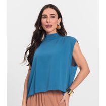 Blusa Feminina Gola Alta Endless Azul