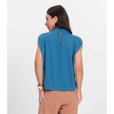 Blusa Feminina Gola Alta Endless Azul P / Azul