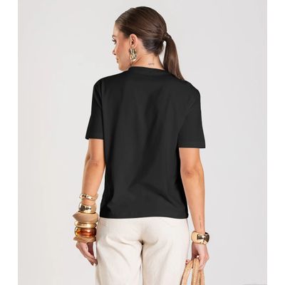 Blusa Feminina Com Detalhe em Nó Dianna Preto PP / Preto
