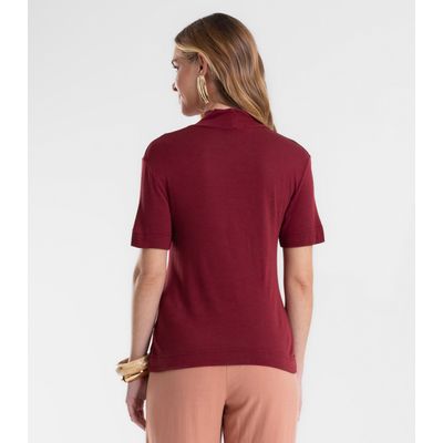 Blusa Feminina Gola Alta ViscoTrico Básica Endless Vermelho G / Vermelho