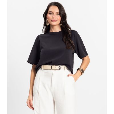 Blusa Feminina em Twill Cey Rovitex Preto P / Preto