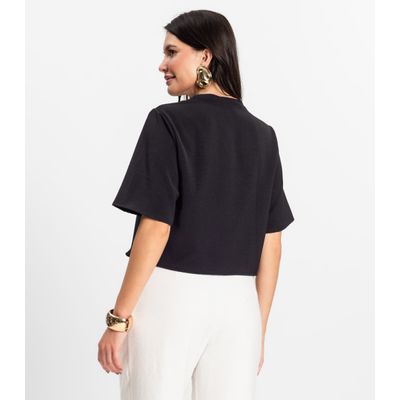 Blusa Feminina em Twill Cey Rovitex Preto G / Preto