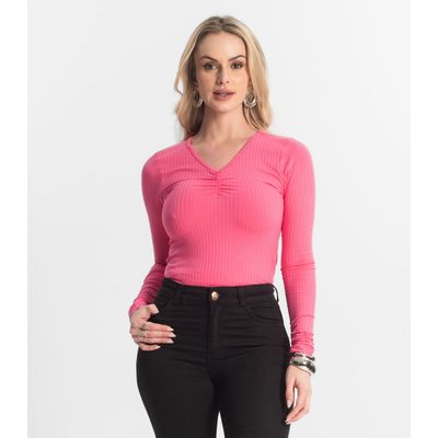 Blusa Feminina Canelada Select Rosa M / Rosa