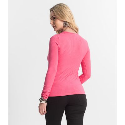Blusa Feminina Canelada Select Rosa M / Rosa