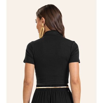 Blusa em Ribana Feminina Endless Preto G / Preto