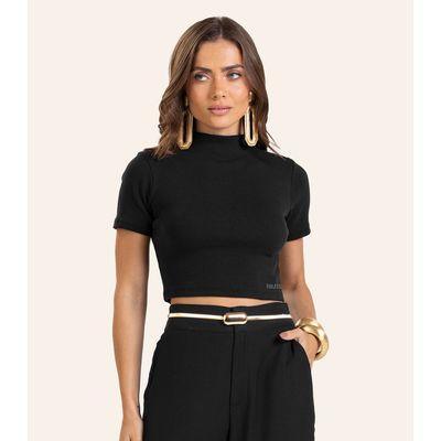 Blusa em Ribana Feminina Endless Preto M / Preto