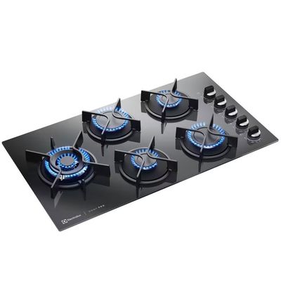 Cooktop 5 Bocas a Gás KE5HP Espelhado Chama Precisa Multi Bivolt Electrolux Preto / Bivolt