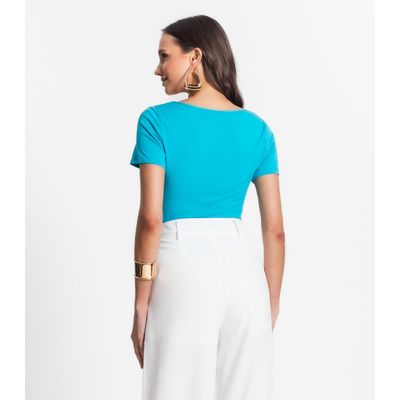 Blusa De Viscotorcion Decote Feminino Endless Azul P / Azul