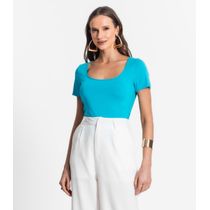 Blusa De Viscotorcion Decote Feminino Endless Azul