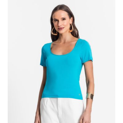 Blusa De Viscotorcion Decote Feminino Endless Azul P / Azul