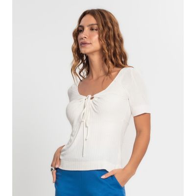 Blusa Feminina Com Amarração Endless Bege P / Bege