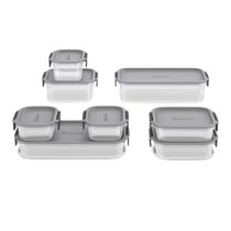Potes Herméticos de Plástico Electrolux Cinza 8 Unidades Empilháveis Modulares