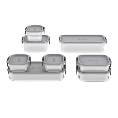 Potes Herméticos de Plástico Electrolux Cinza 8 Unidades Empilháveis Modulares