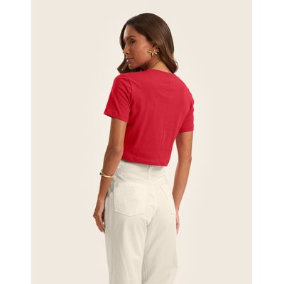 Blusa Básica Feminina Cotton Leve Rovitex Vermelho M / Vermelho