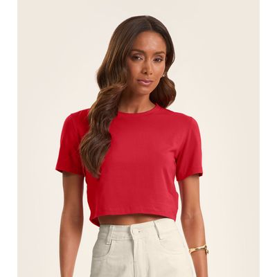 Blusa Básica Feminina Cotton Leve Rovitex Vermelho M / Vermelho